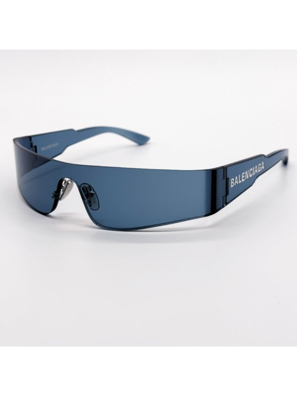 NEW BALENCIAGA BB0041S 014 SUNGLASSES BLUE SHIELD UNISEX EYEWEAR BALENCIAGA - Picture 3 of 10